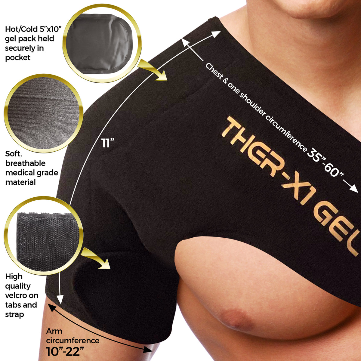 Thrive Shoulder Ice Pack Rotator Cuff Cold Therapy - FSA HSA Reusable  Shoulder Compression Sleeve Hot and Cold Pack for Pain Relief and Rotator  Cuff